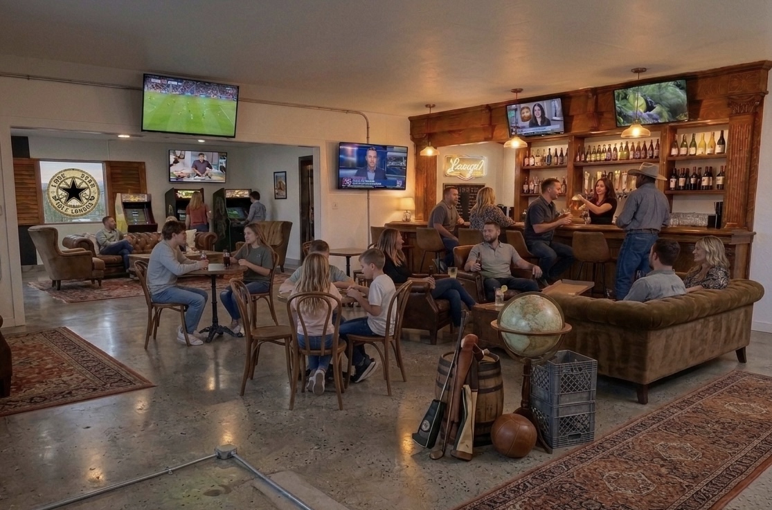 Lone Star Golf Lounge interior — warm bar and lounge area