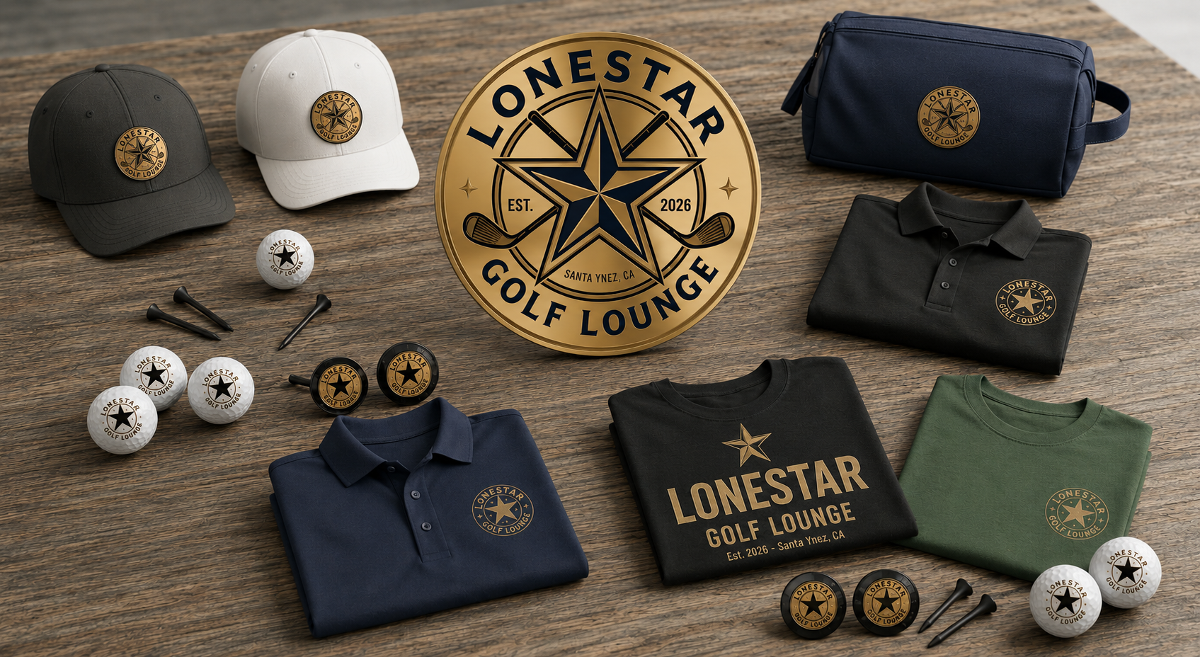 Lone Star Golf Lounge branded gear and merchandise